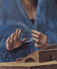 Antonello da Messina, Virgin Annunciate, (detail), c. 1476, Palazzo Abatellis, Palermo

