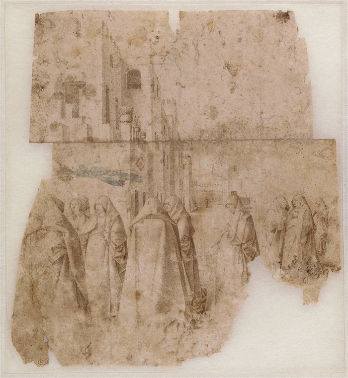 Antonello da Messina, Group of figures in a square, department of Prints and Drawings, Musée du Louvre, Paris