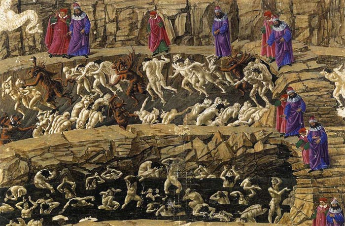 Map of Purgatorio in Dante's La Divina Commedia' Art Print