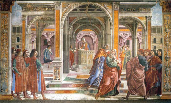 Domenico Ghirlandaio, The Expulsion of Joachim from the Temple, fresco in the Cappella Tornabuoni, Santa Maria Novella, Firenze 