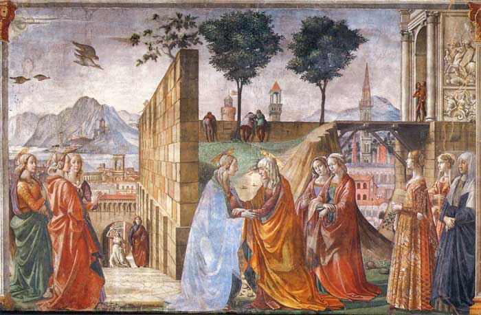 Domenico Ghirlandaio, The Visitation, fresco in the Cappella Tornabuoni, Santa Maria Novella, Firenze  