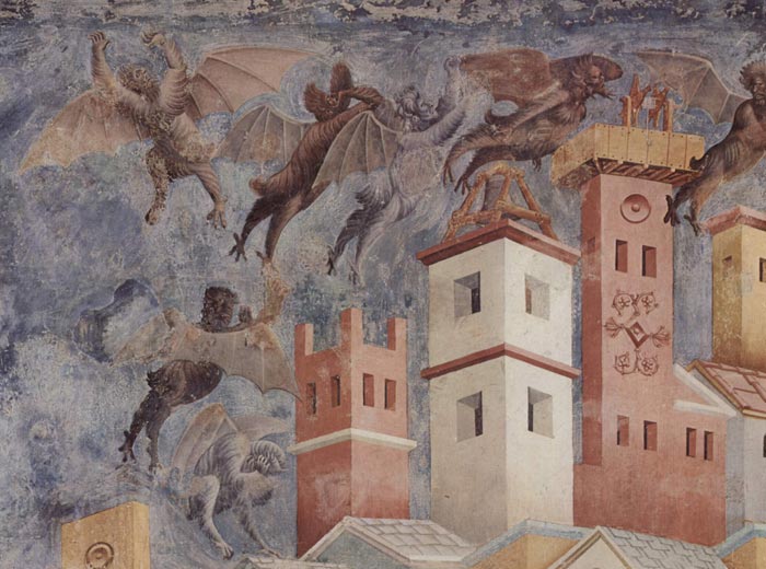 Giotto di Bondone, The Expulsion of the Devils from Arezzo (detail)