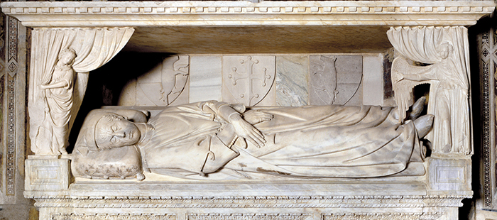 La tomba di Enrico Scrovegni nella cappella, opera attribuita ad Andriolo De Santis di Venezia, datazione incerta
