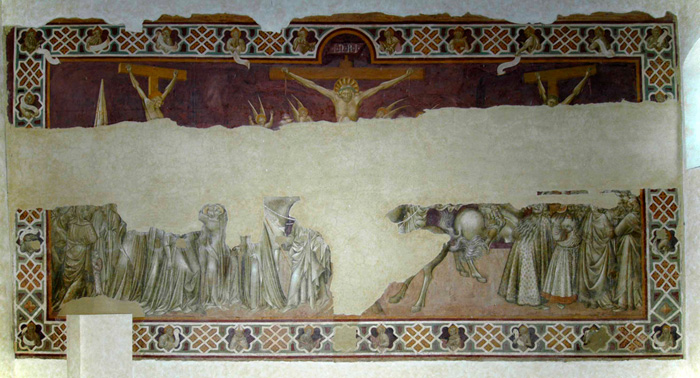 Eremo di San Leonardo al Lago, fresco door Giovanni di Paolo

