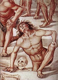 Luca Signorelli, Resurrection of the Flesh(detail), 1499-1502, fresco, Chapel of San Brizio, Duomo, Orvieto
