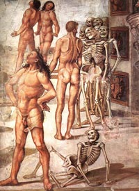 Luca Signorelli, Resurrection of the Flesh (detail), fresco in the Chapel of San Brizio, Duomo, Orvieto.