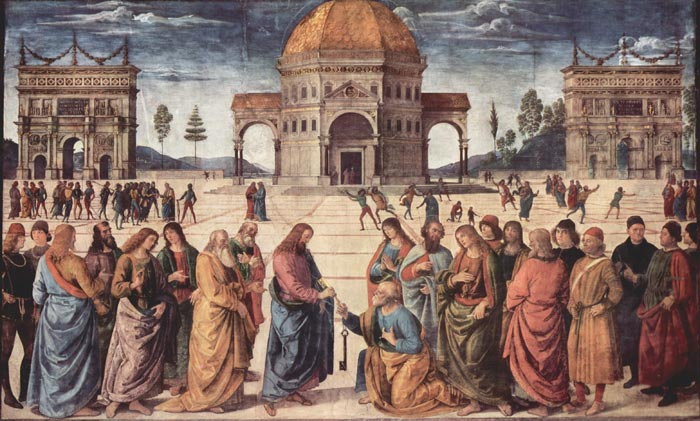 Il Perugino, Christ Handing the Keys to St Peter, Cappella Sistina, Vatican, Rome