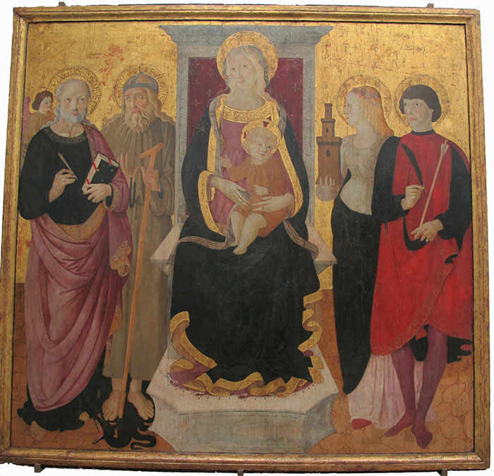 Pier Francesco Fiorentino, Madonna tra i santi Matteo, Guglielmo, Barbara e Sebastiano, Collegiata San Gimignano