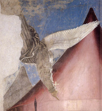 Piero della Francesca | Storie della Vera Croce, il Sogno di Costantino (particolare)