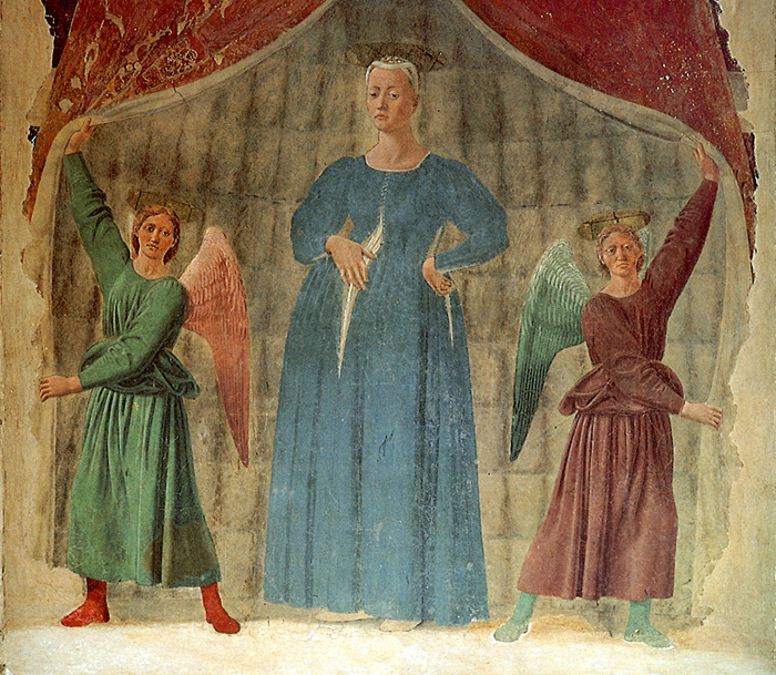 Piero della Francesca, Madonna del parto (1459-1467) - Detached fresco, 260 x 203 cm, Chapel of the cemetery, Monterchi




