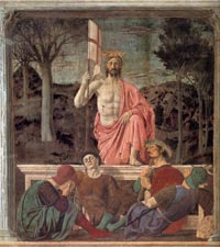 Piero della Francesca, The Resurrection of Christ (detail) (c.1420 - 1492), mural in fresco and tempera, Museo Civico, Sansepolcro

