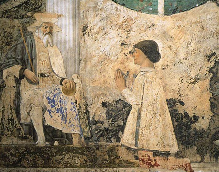 Sigismondo Pandolfo Malatesta Praying in Front of St. Sigismund (1451), fresco, Tempio Malatestiano, Rimini
