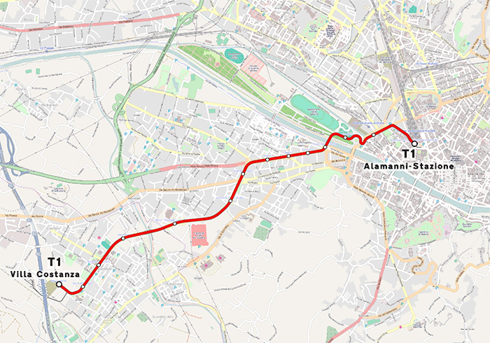 The T-1 Scandicci Tramvia line