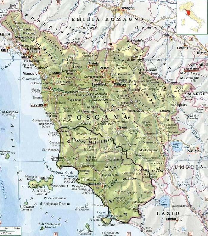 Map Tuscan Maremma