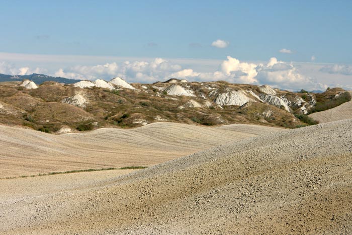 Crete Senesi, Biancane hills in the badlands of Accona Desert