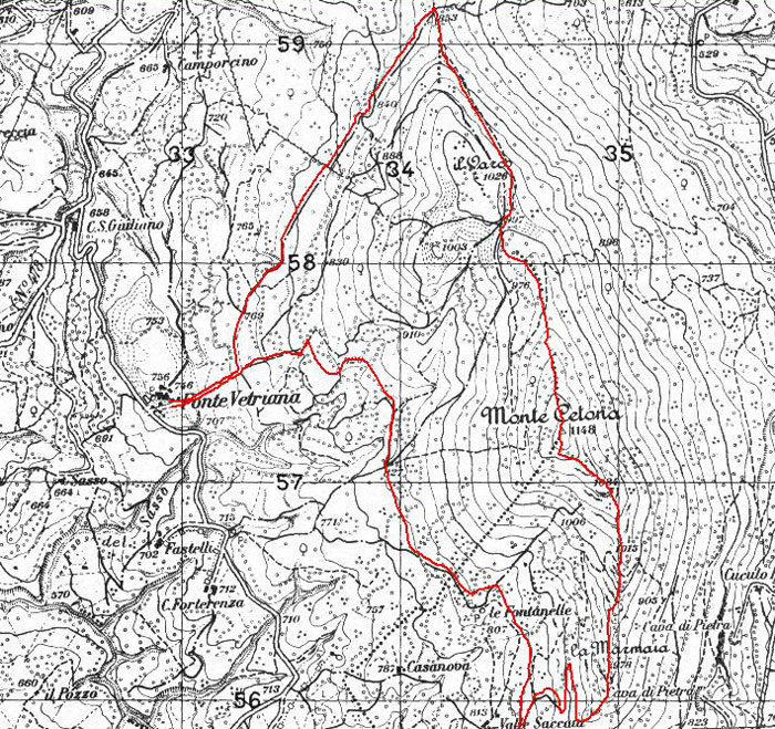 Mappa anello La Foce - Monte Cetona
